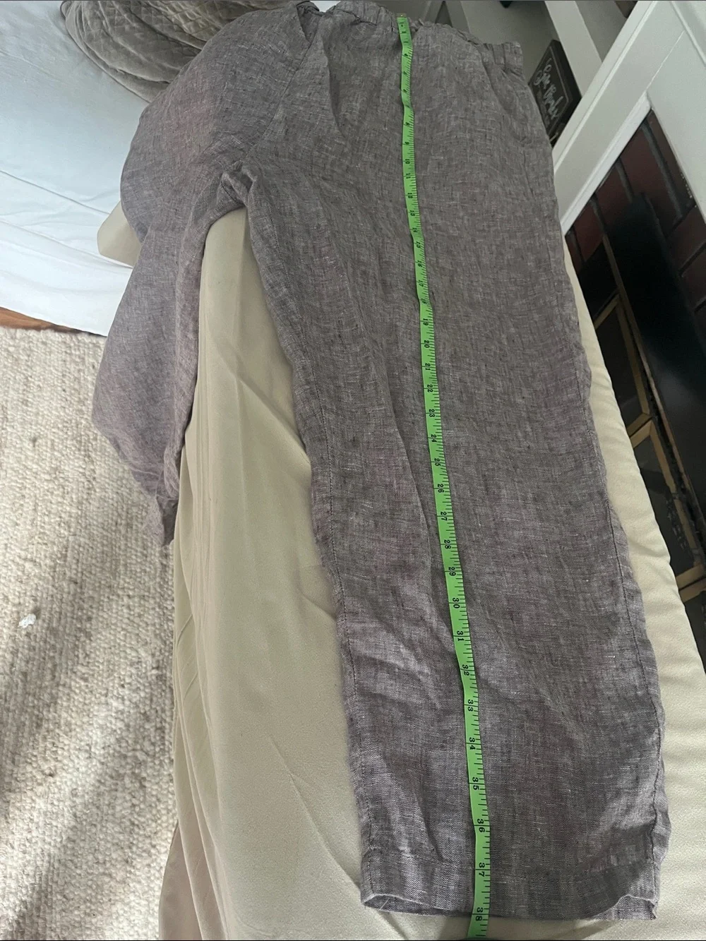 Quince Wide-Leg Linen Pants in Heathered Gray